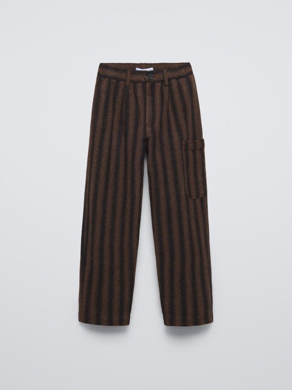 NWT Zara Kids Brown And Black Striped Tapered Pants